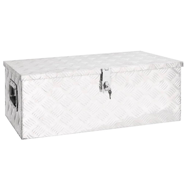 Caixa de arrumação 80x39x30 cm alumínio prateado