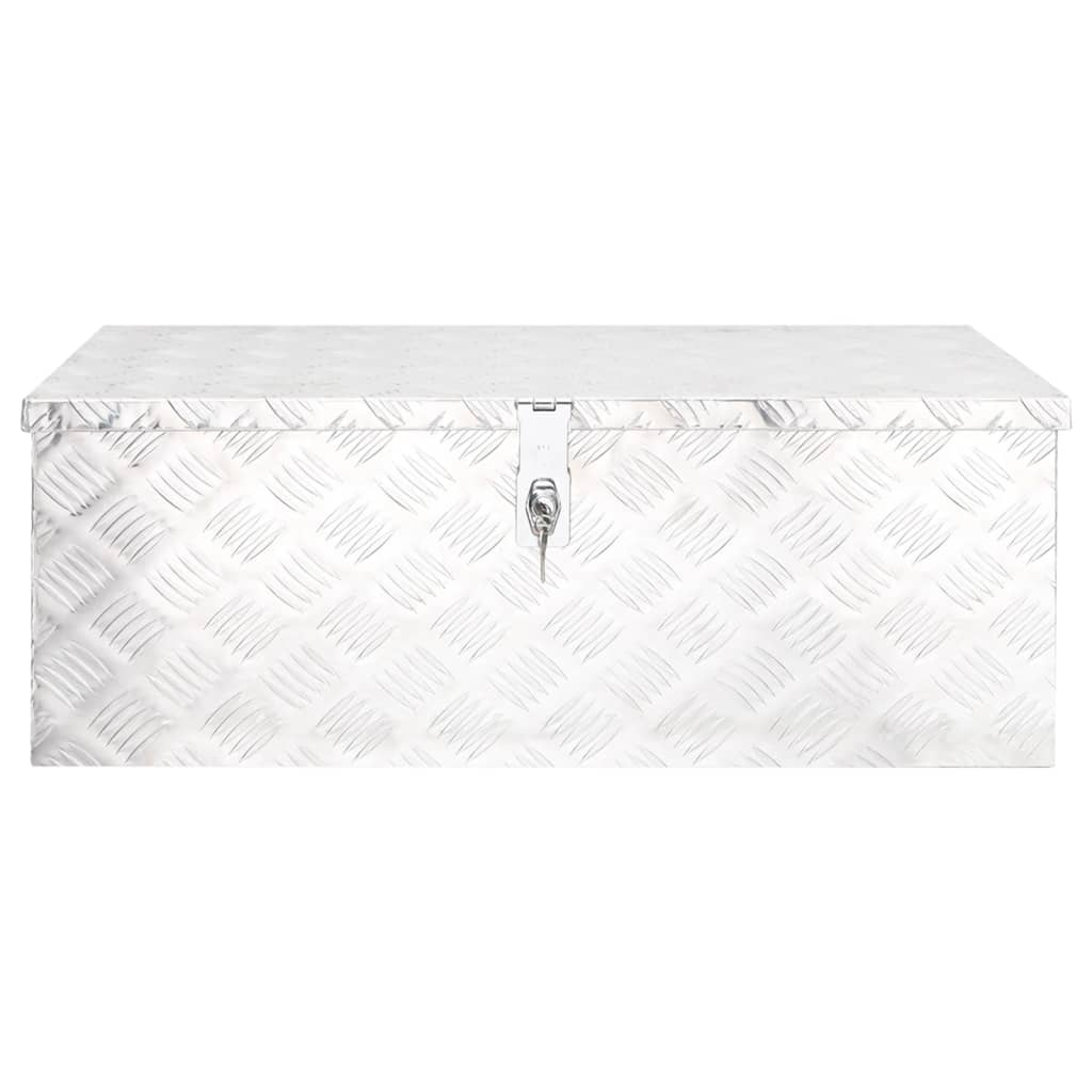 Caixa de arrumação 80x39x30 cm alumínio prateado