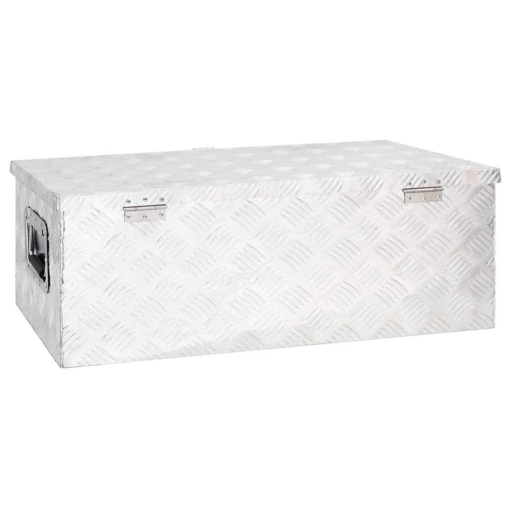 Caixa de arrumação 80x39x30 cm alumínio prateado