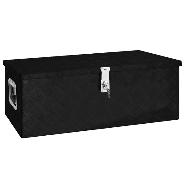 Caixa de arrumação 80x39x30 cm alumínio preto