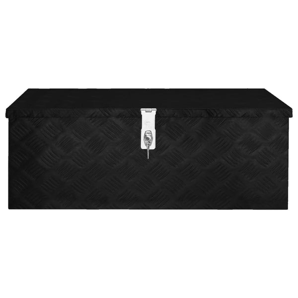 Caixa de arrumação 80x39x30 cm alumínio preto