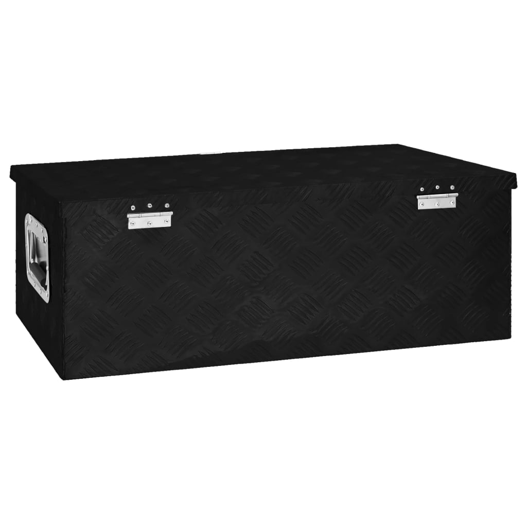 Caixa de arrumação 80x39x30 cm alumínio preto