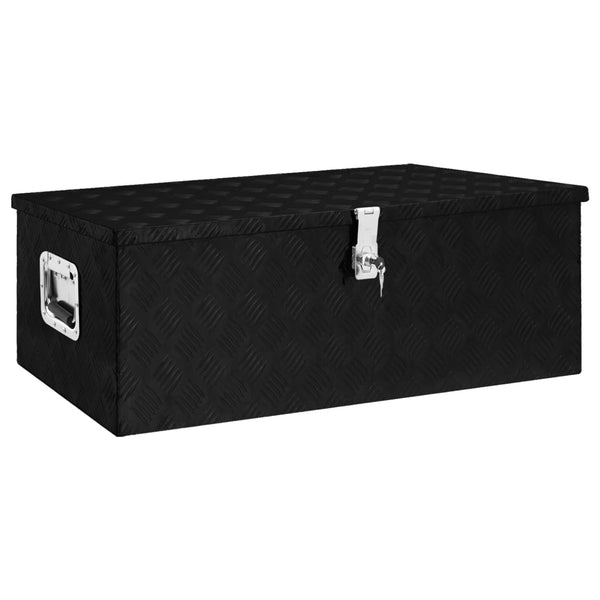 Caixa de arrumação 90x47x33,5 cm alumínio preto