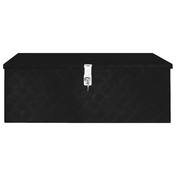 Caixa de arrumação 90x47x33,5 cm alumínio preto