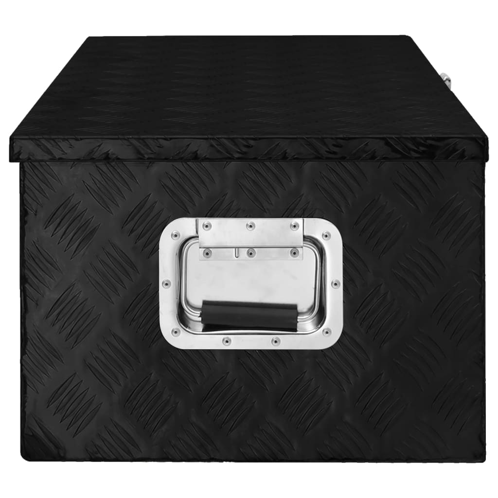 Caixa de arrumação 90x47x33,5 cm alumínio preto