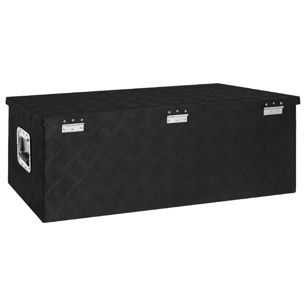 Caixa de arrumação 90x47x33,5 cm alumínio preto