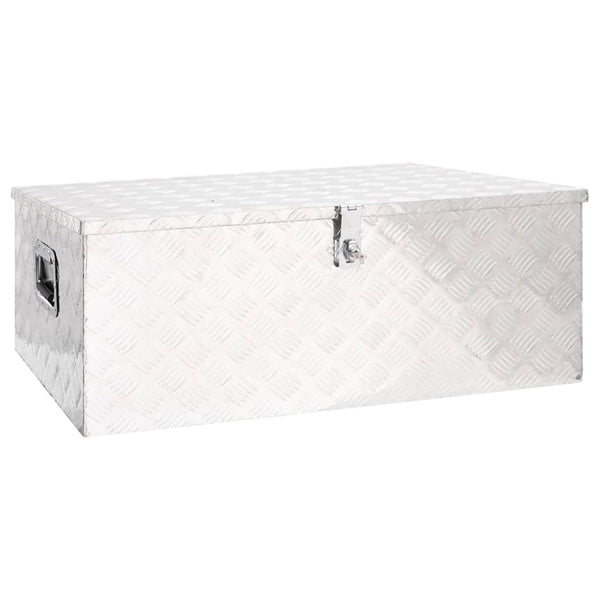 Caixa de arrumação 100x55x37 cm alumínio prateado