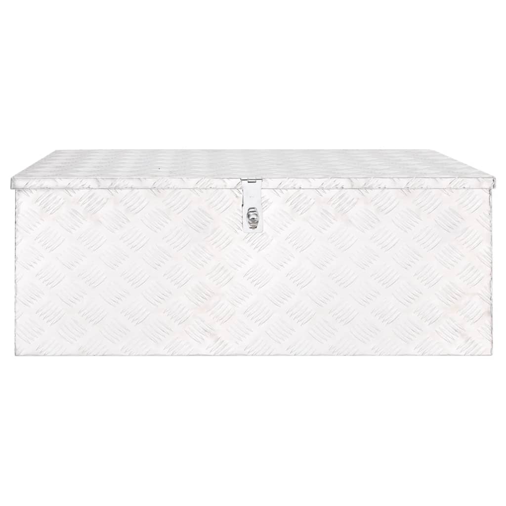 Caixa de arrumação 100x55x37 cm alumínio prateado