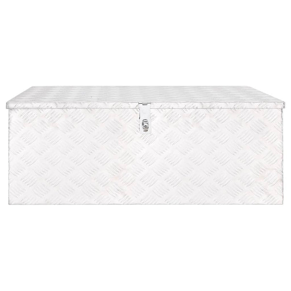 Caixa de arrumação 100x55x37 cm alumínio prateado