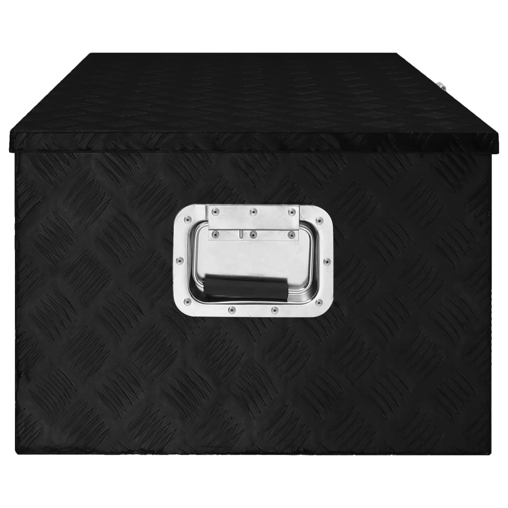 Caixa de arrumação 100x55x37 cm alumínio preto