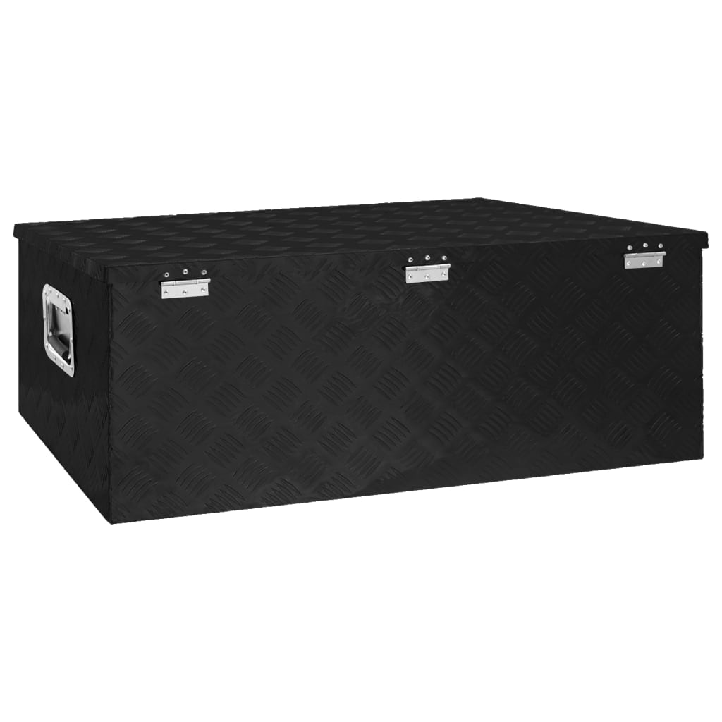 Caixa de arrumação 100x55x37 cm alumínio preto
