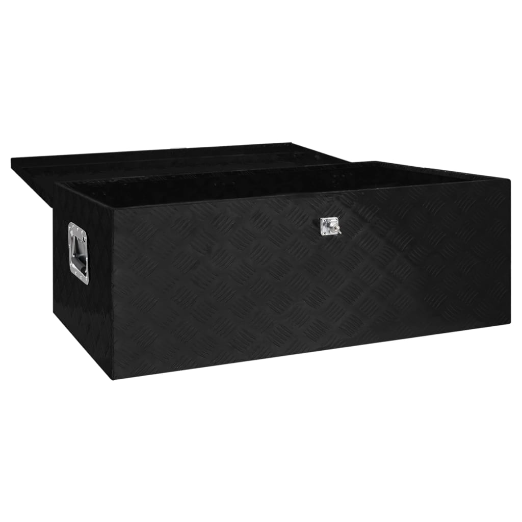 Caixa de arrumação 100x55x37 cm alumínio preto