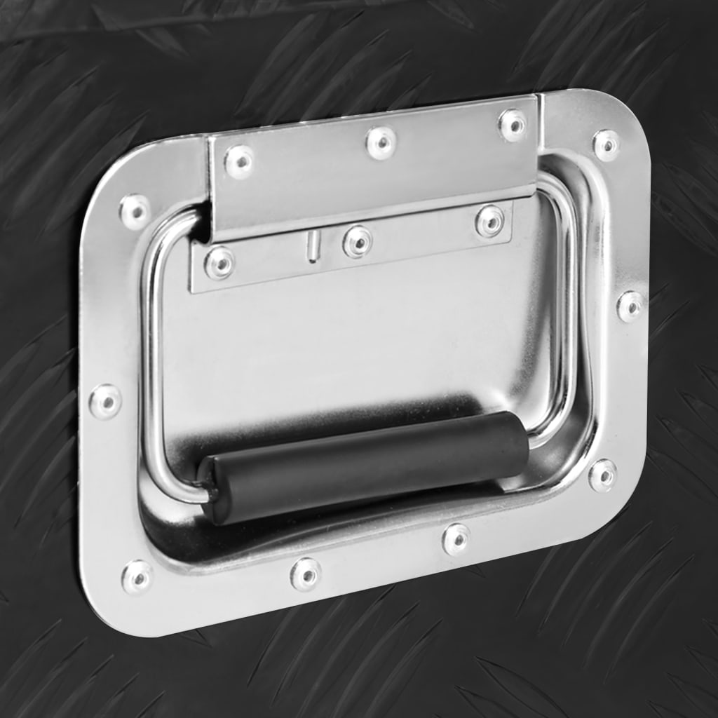 Caixa de arrumação 100x55x37 cm alumínio preto