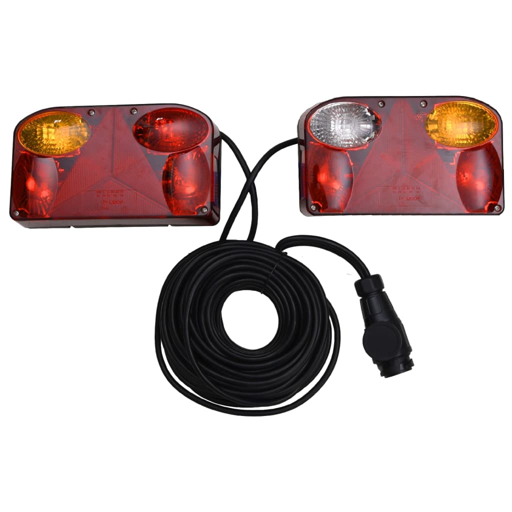 Farolins reboque 2 pcs 23x6x13 cm lâmpada clássica 12V vermelho