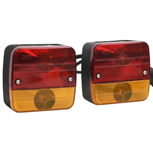 Farolins reboque 2 pcs 10,5x5x9,5 lâmpada clássica 12V vermelho