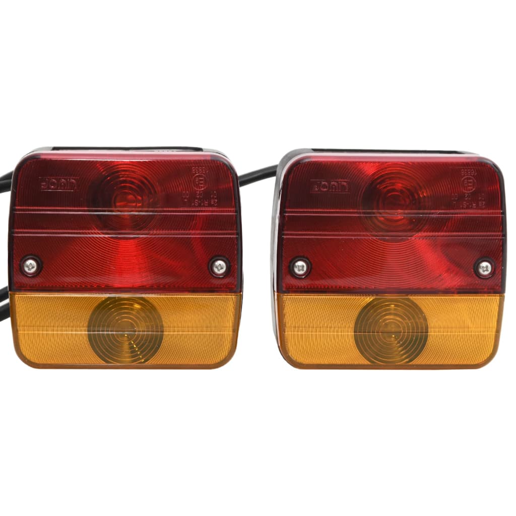 Farolins reboque 2 pcs 10,5x5x9,5 lâmpada clássica 12V vermelho