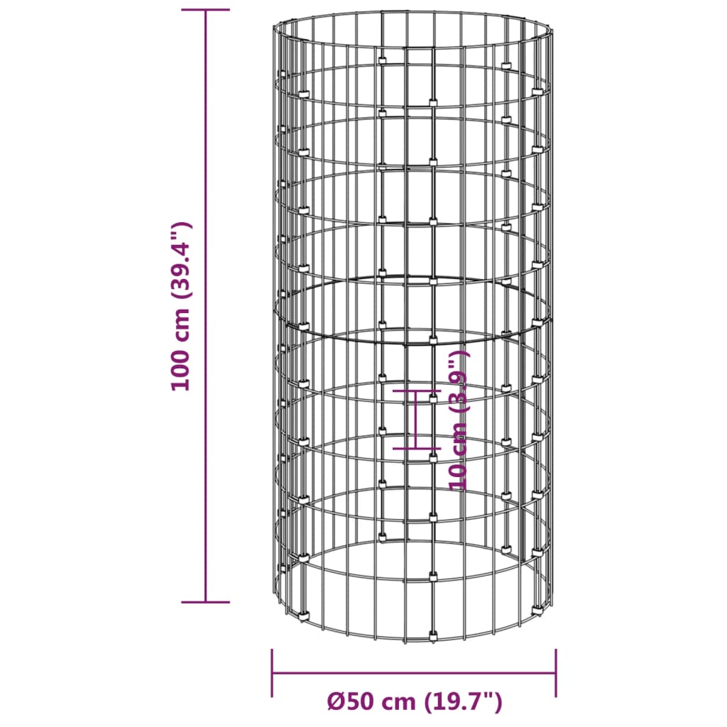 Compostor de jardim Ø50x100 cm aço galvanizado