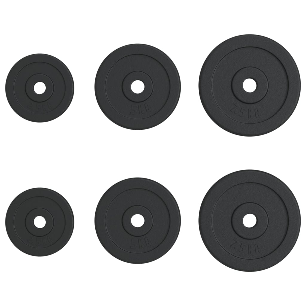 Discos de musculação 6 pcs 30 kg ferro fundido