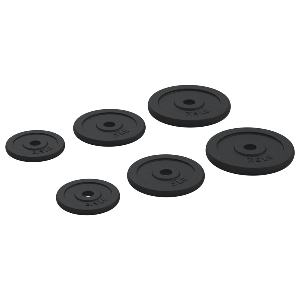 Discos de musculação 6 pcs 30 kg ferro fundido