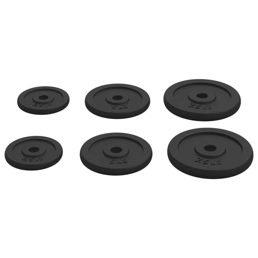 Discos de musculação 6 pcs 30 kg ferro fundido