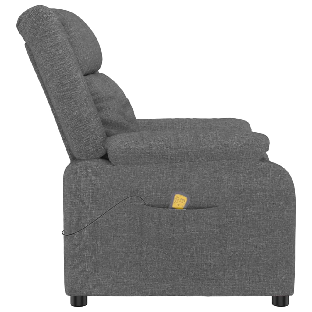 Poltrona de massagens tecido cinzento-escuro