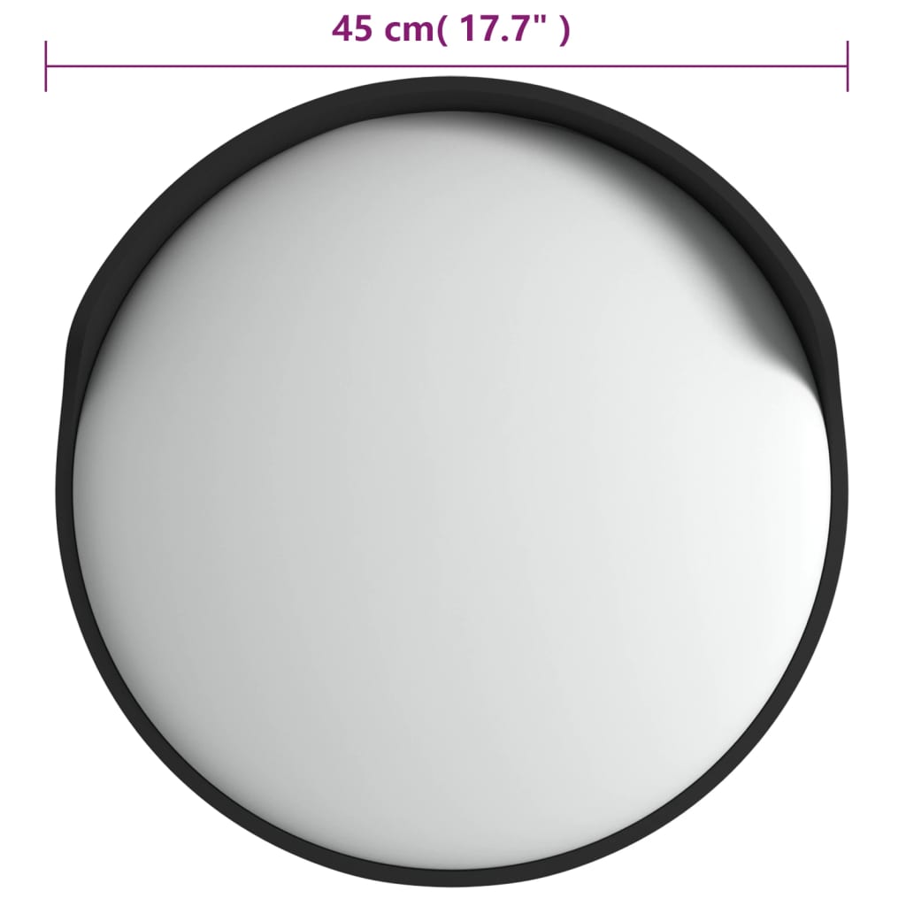 Espelho de trânsito convexo exterior Ø45 cm policarbonato preto