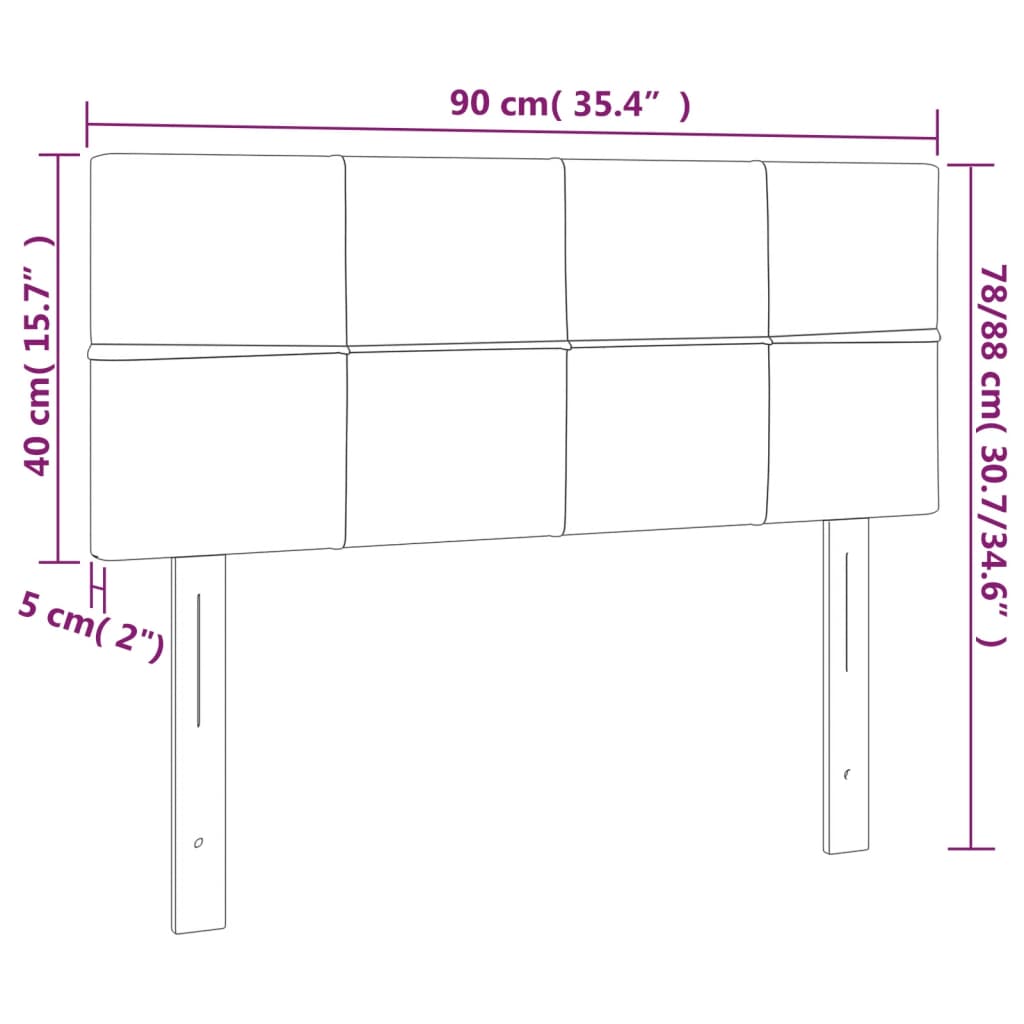 Cabeceira de cama veludo 90x5x78/88 cm cinzento-claro