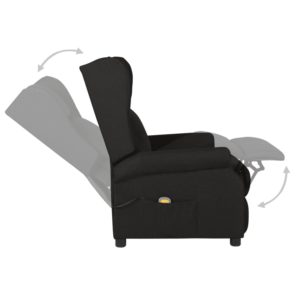 Poltrona de massagens reclinável tecido preto