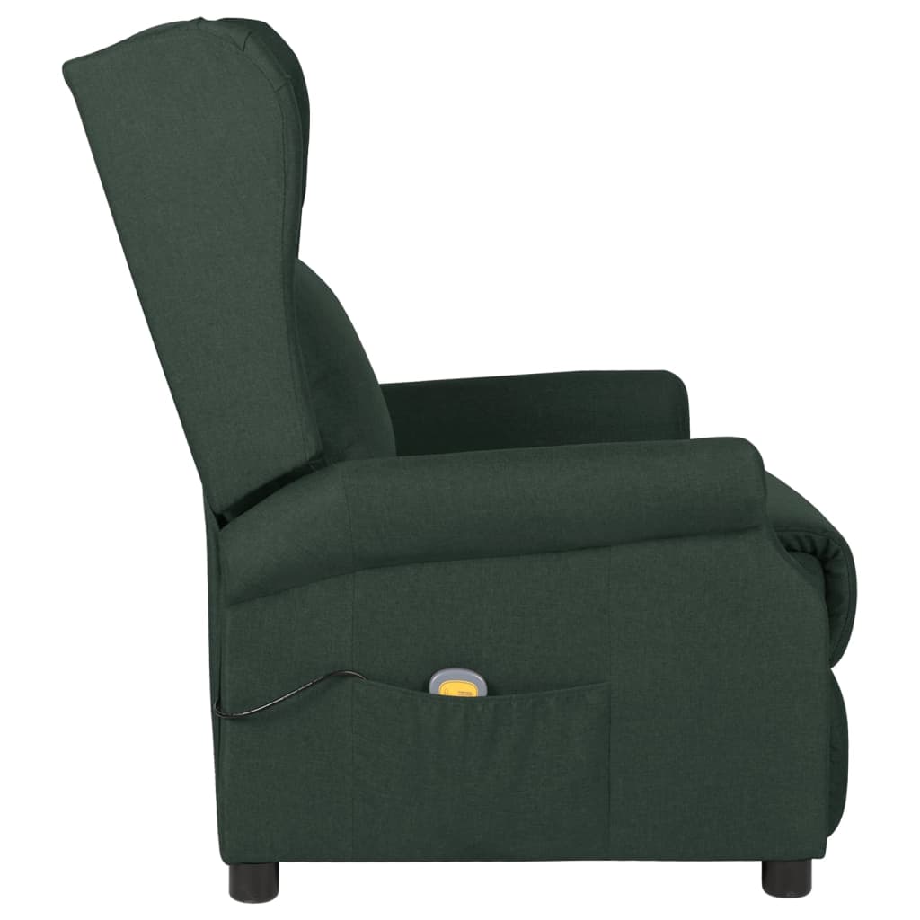 Poltrona de massagens tecido verde-escuro
