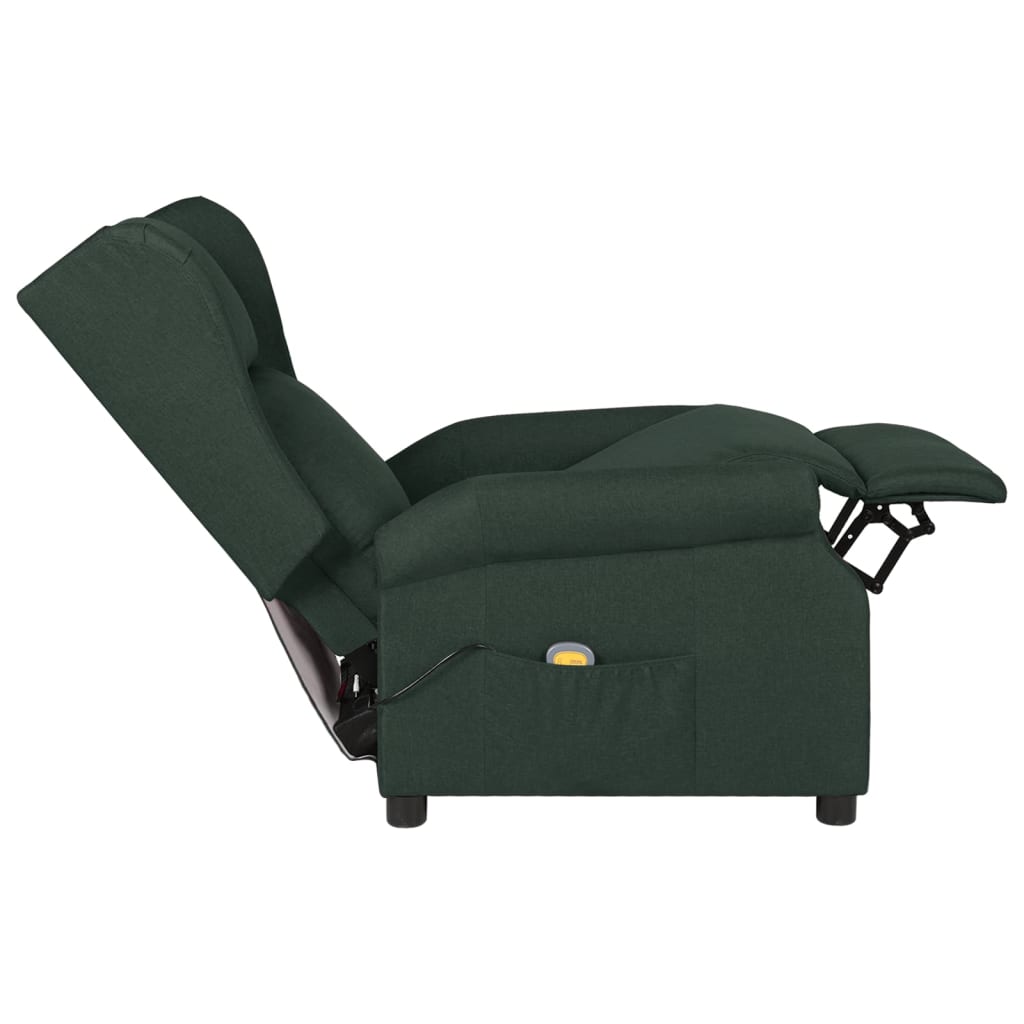 Poltrona de massagens tecido verde-escuro