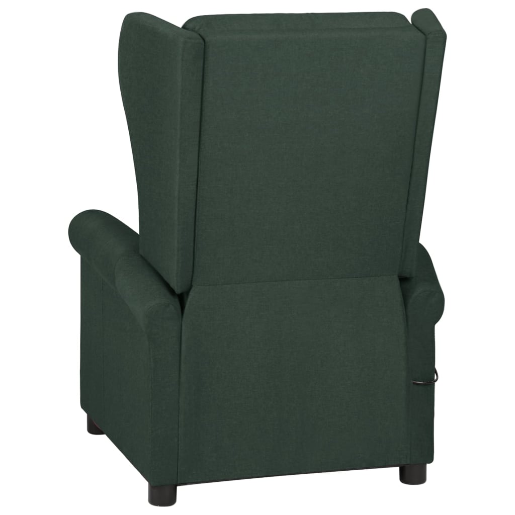 Poltrona de massagens tecido verde-escuro