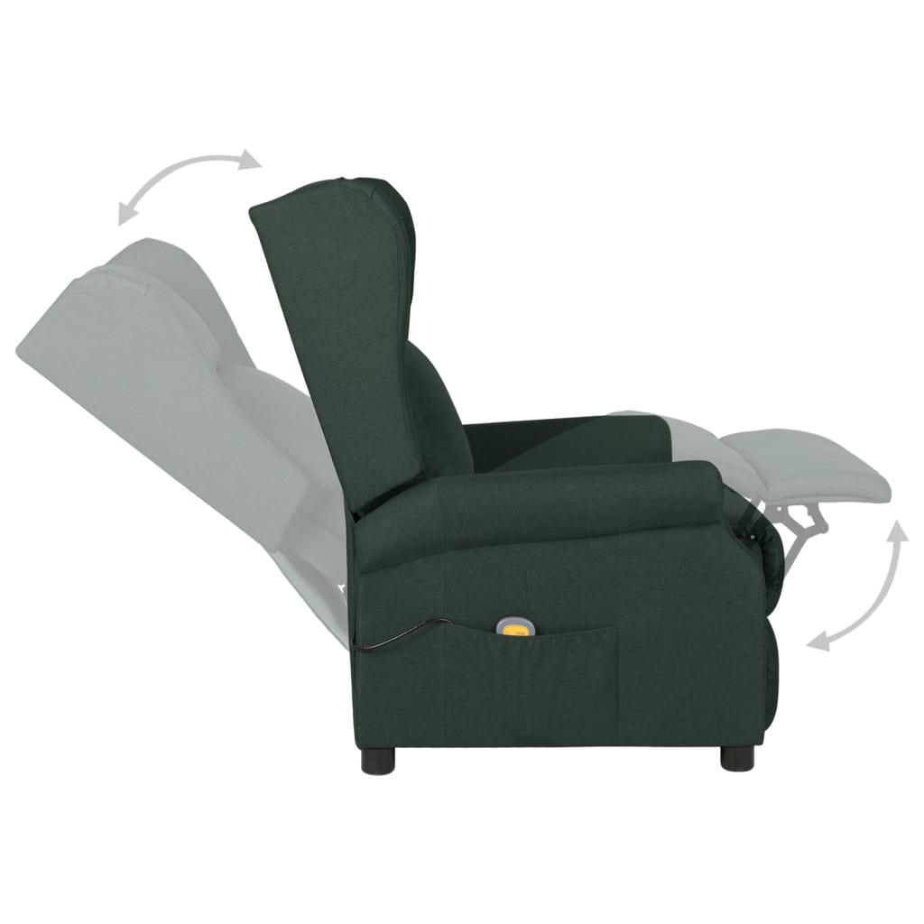 Poltrona de massagens tecido verde-escuro