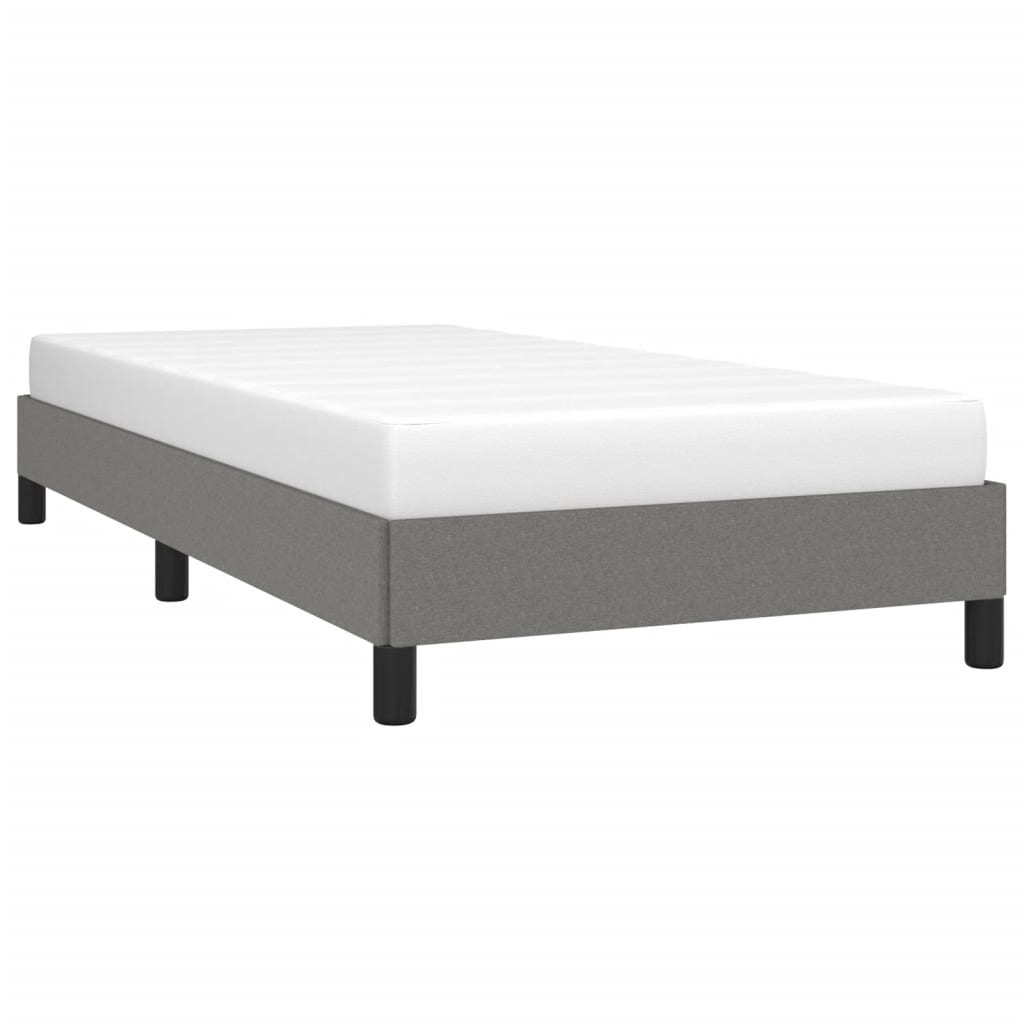 Estrutura de cama sem colchão 90x200 cm tecido cinzento-escuro