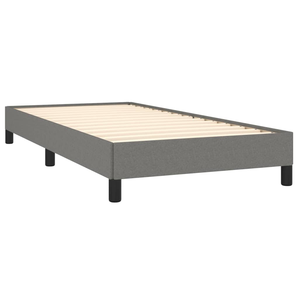 Estrutura de cama sem colchão 90x200 cm tecido cinzento-escuro