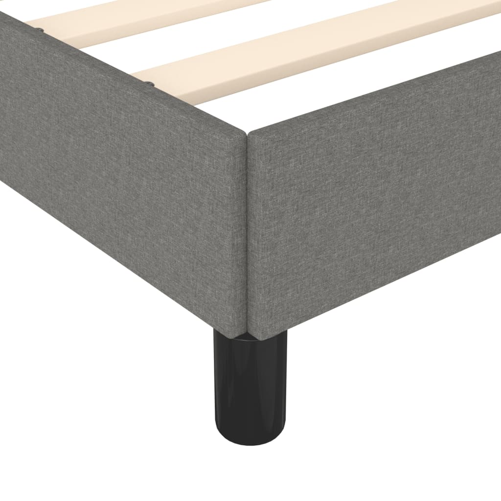 Estrutura de cama sem colchão 90x200 cm tecido cinzento-escuro