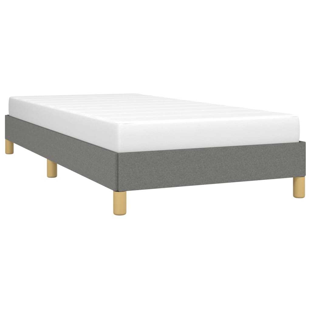 Estrutura de cama sem colchão 100x200 cm tecido cinzento-escuro