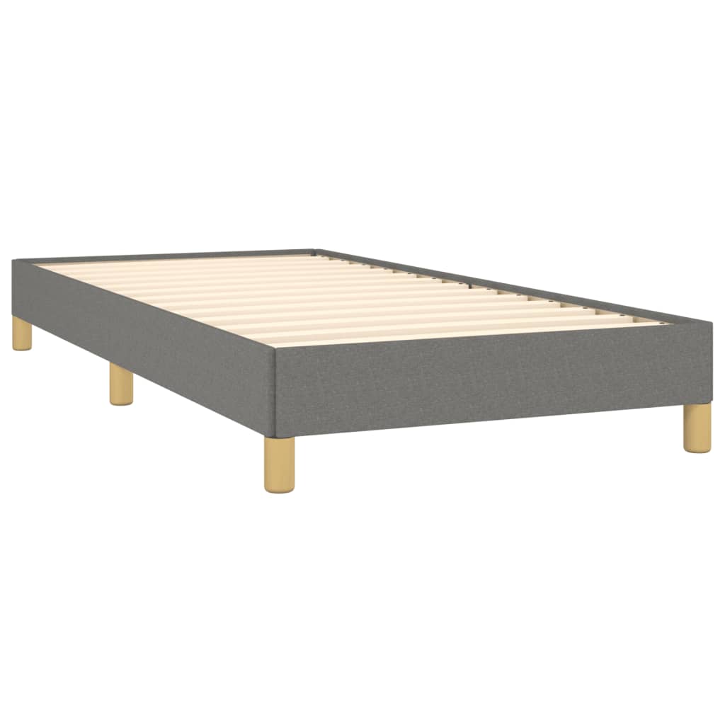 Estrutura de cama sem colchão 100x200 cm tecido cinzento-escuro