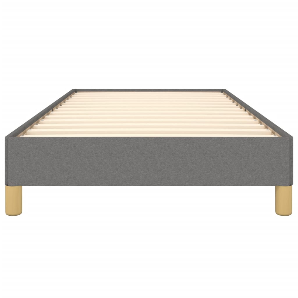 Estrutura de cama sem colchão 100x200 cm tecido cinzento-escuro