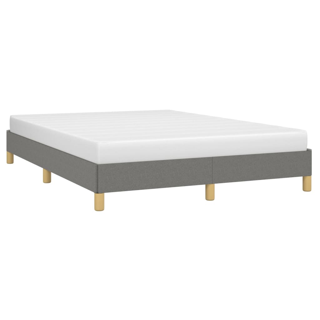 Estrutura de cama sem colchão 140x200 cm tecido cinzento-escuro