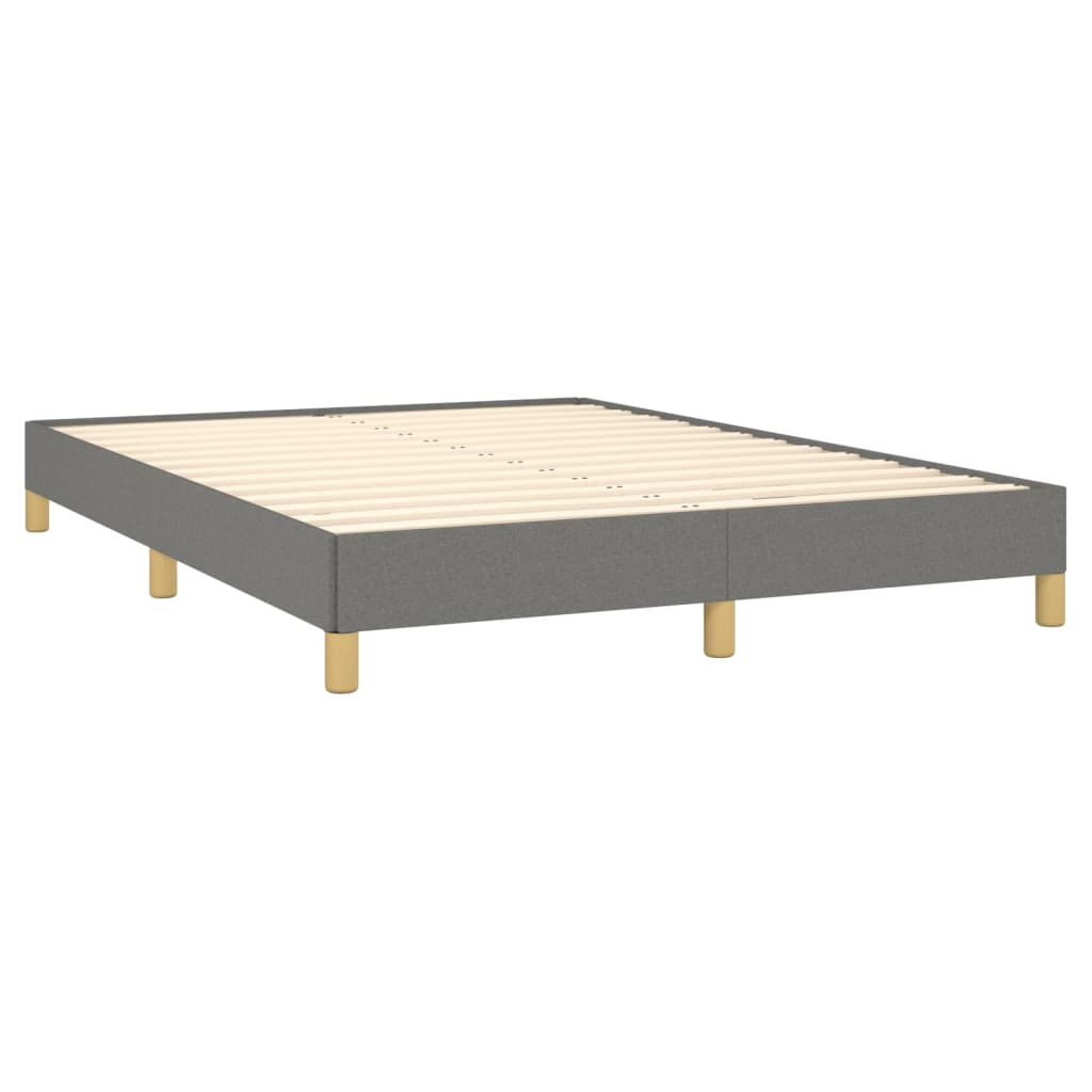 Estrutura de cama sem colchão 140x200 cm tecido cinzento-escuro