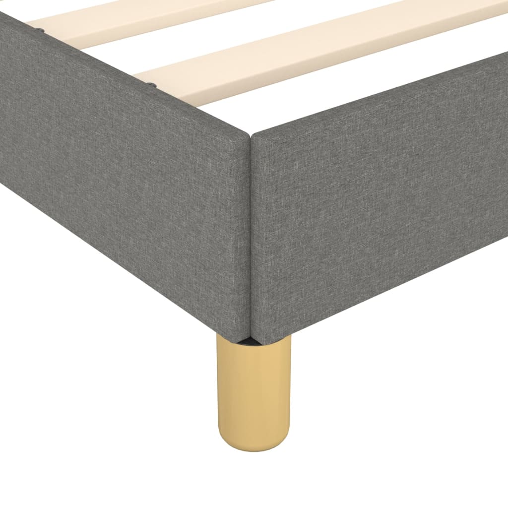 Estrutura de cama sem colchão 140x200 cm tecido cinzento-escuro