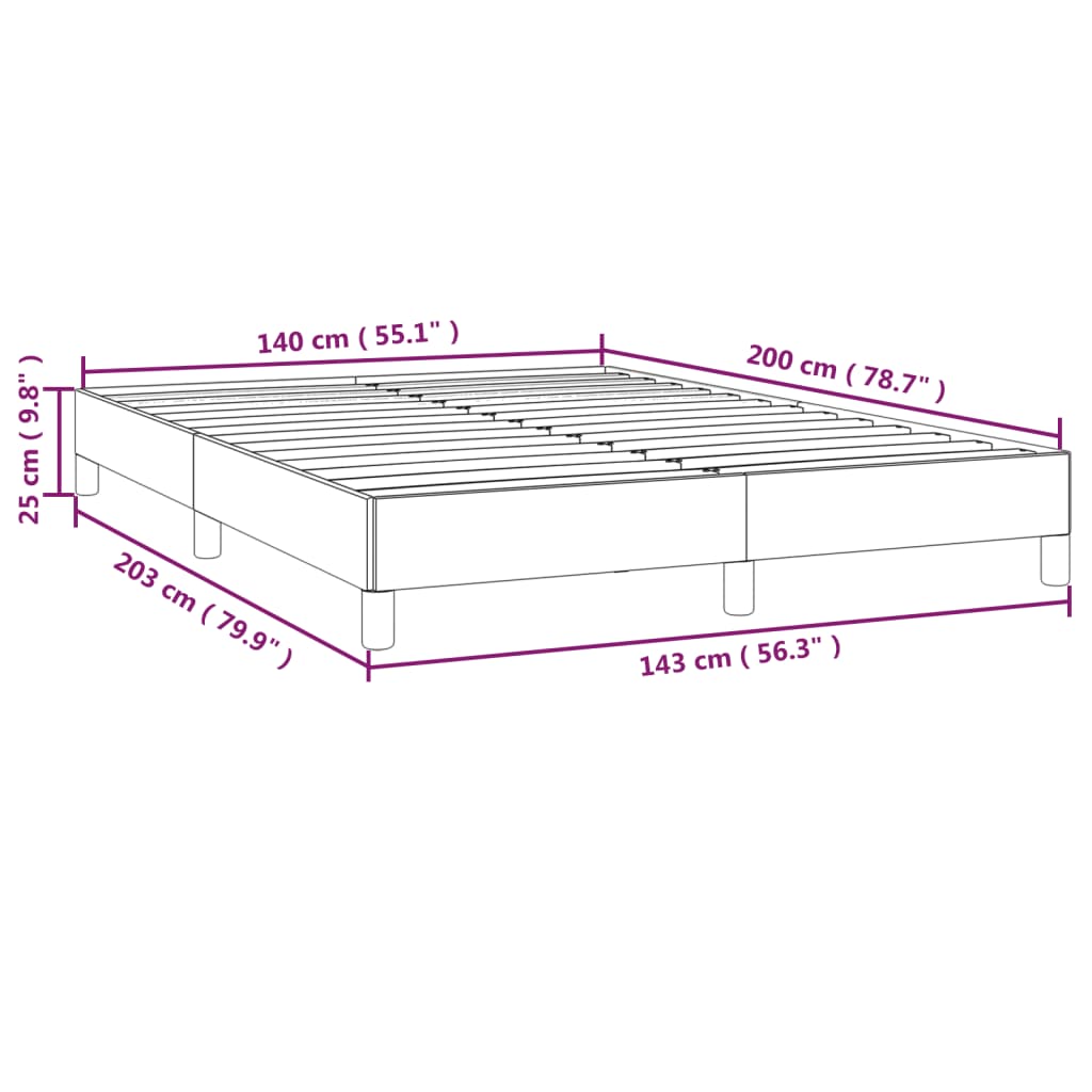 Estrutura de cama sem colchão 140x200 cm tecido cinzento-escuro