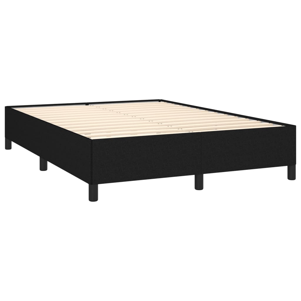 Estrutura de cama sem colchão 140x190 cm tecido preto
