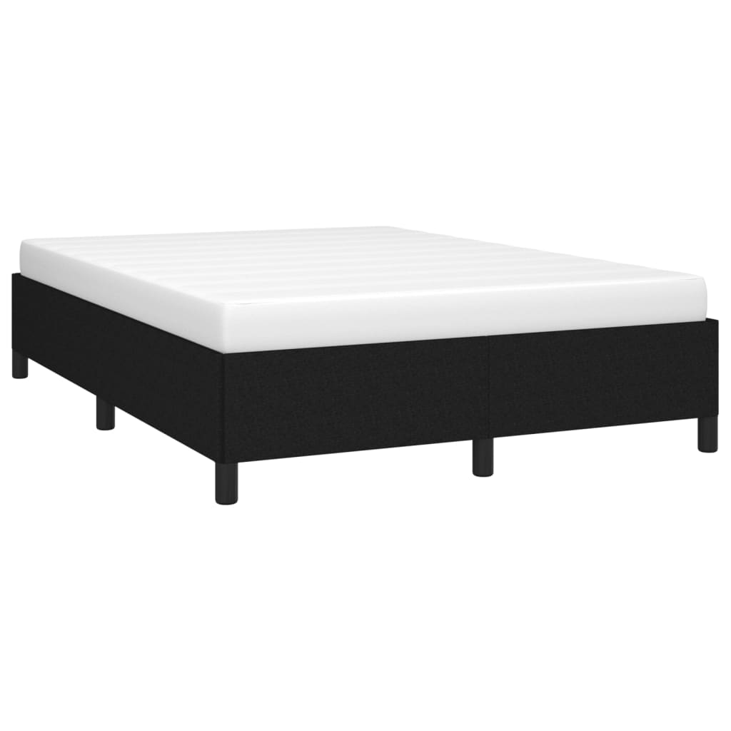 Estrutura de cama sem colchão 140x190 cm tecido preto