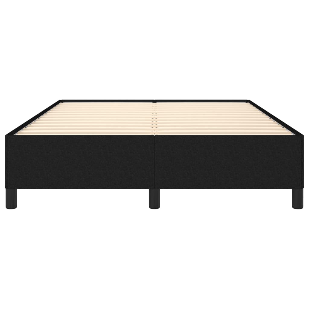 Estrutura de cama sem colchão 140x190 cm tecido preto