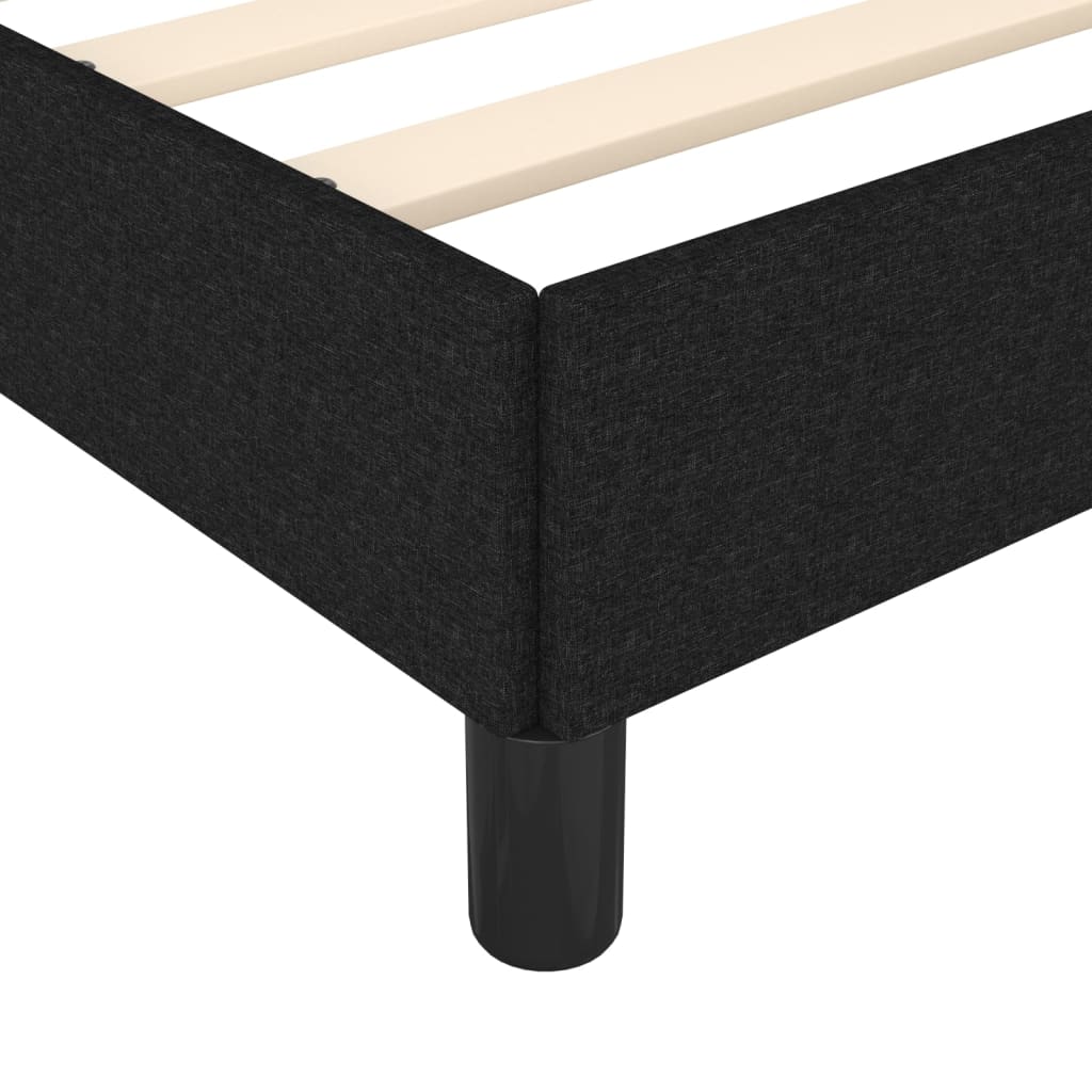 Estrutura de cama sem colchão 140x190 cm tecido preto