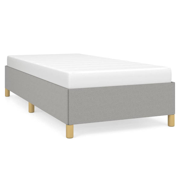 Estrutura de cama sem colchão 90x200 cm tecido cinzento-claro