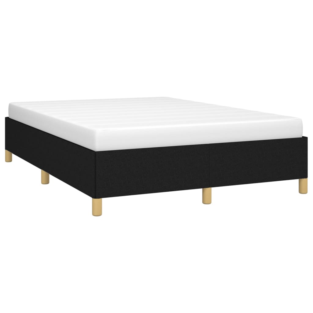 Estrutura de cama sem colchão 140x190 cm tecido preto