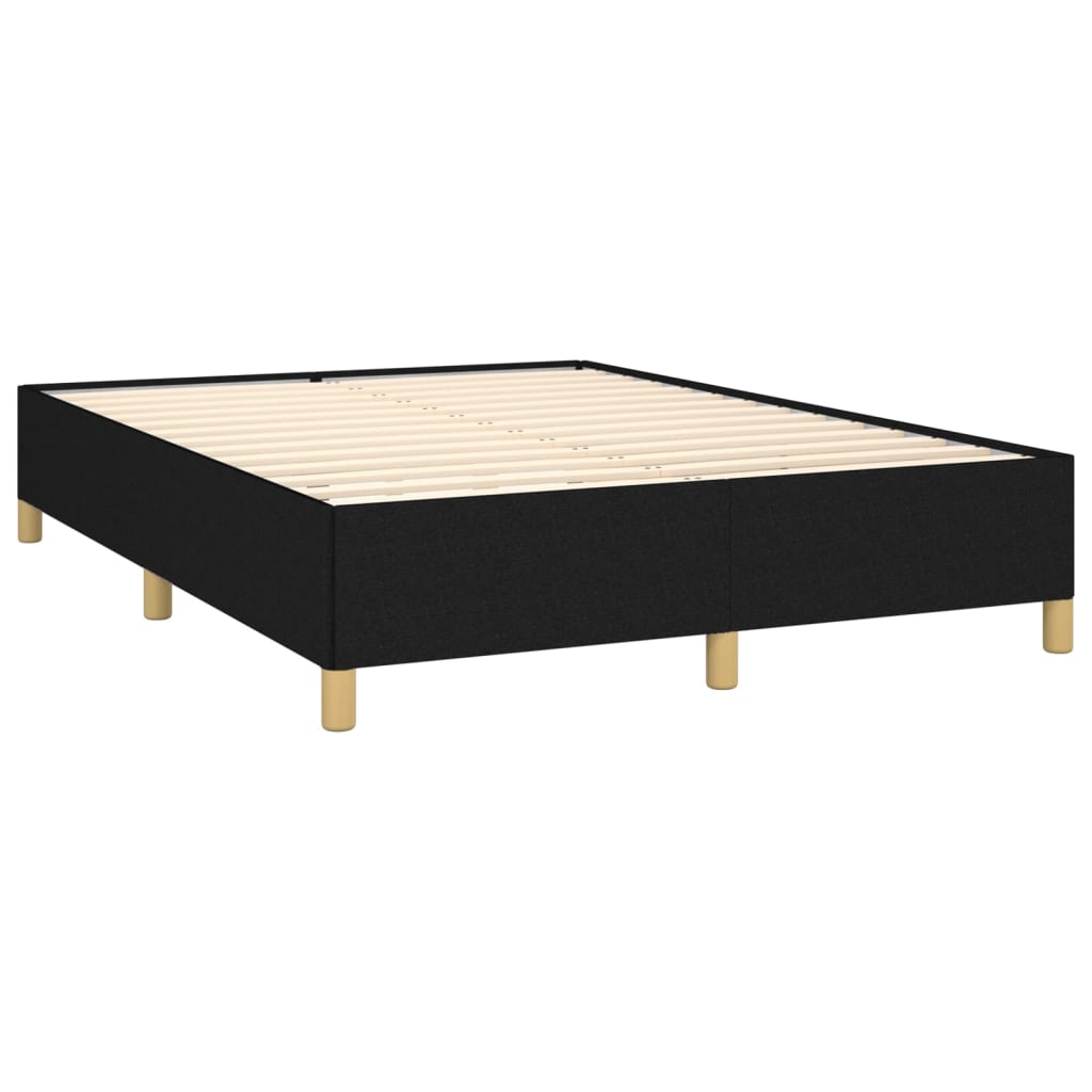 Estrutura de cama sem colchão 140x190 cm tecido preto