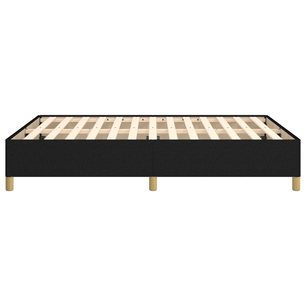 Estrutura de cama sem colchão 140x190 cm tecido preto